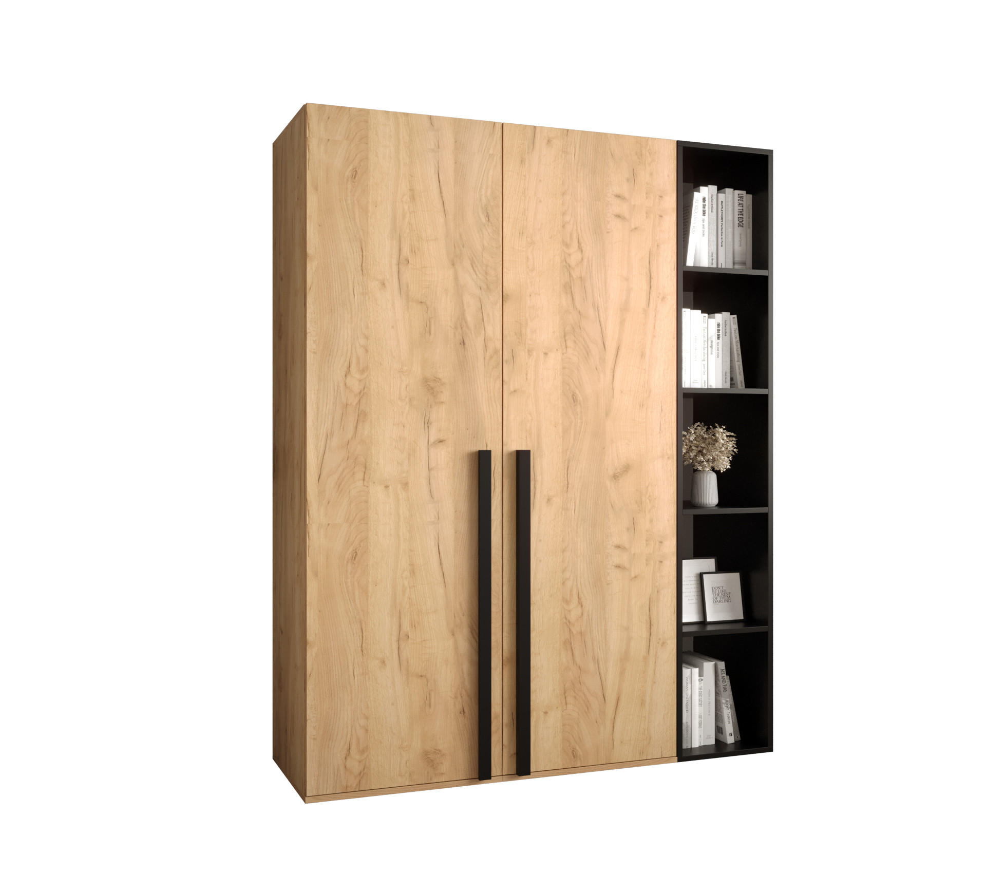 MÖBEL KRYSPOL GARDEROBENSCHRANK Eiche 130cm × 42cm × 184cm