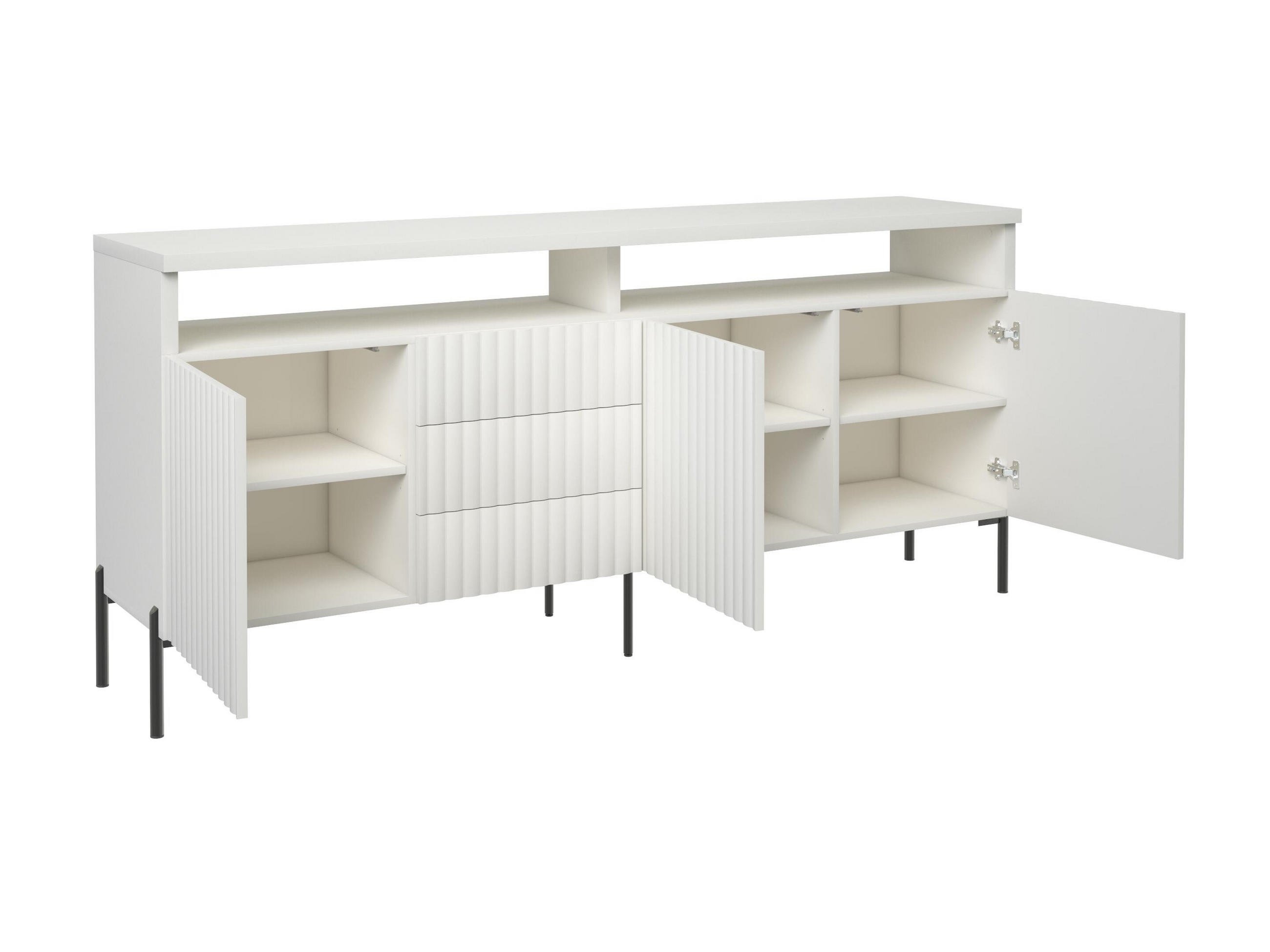 SIDEBOARD WEIß - Schwarz/Weiß, Holzwerkstoff/Metall (200/89/45cm) - FURNLUX