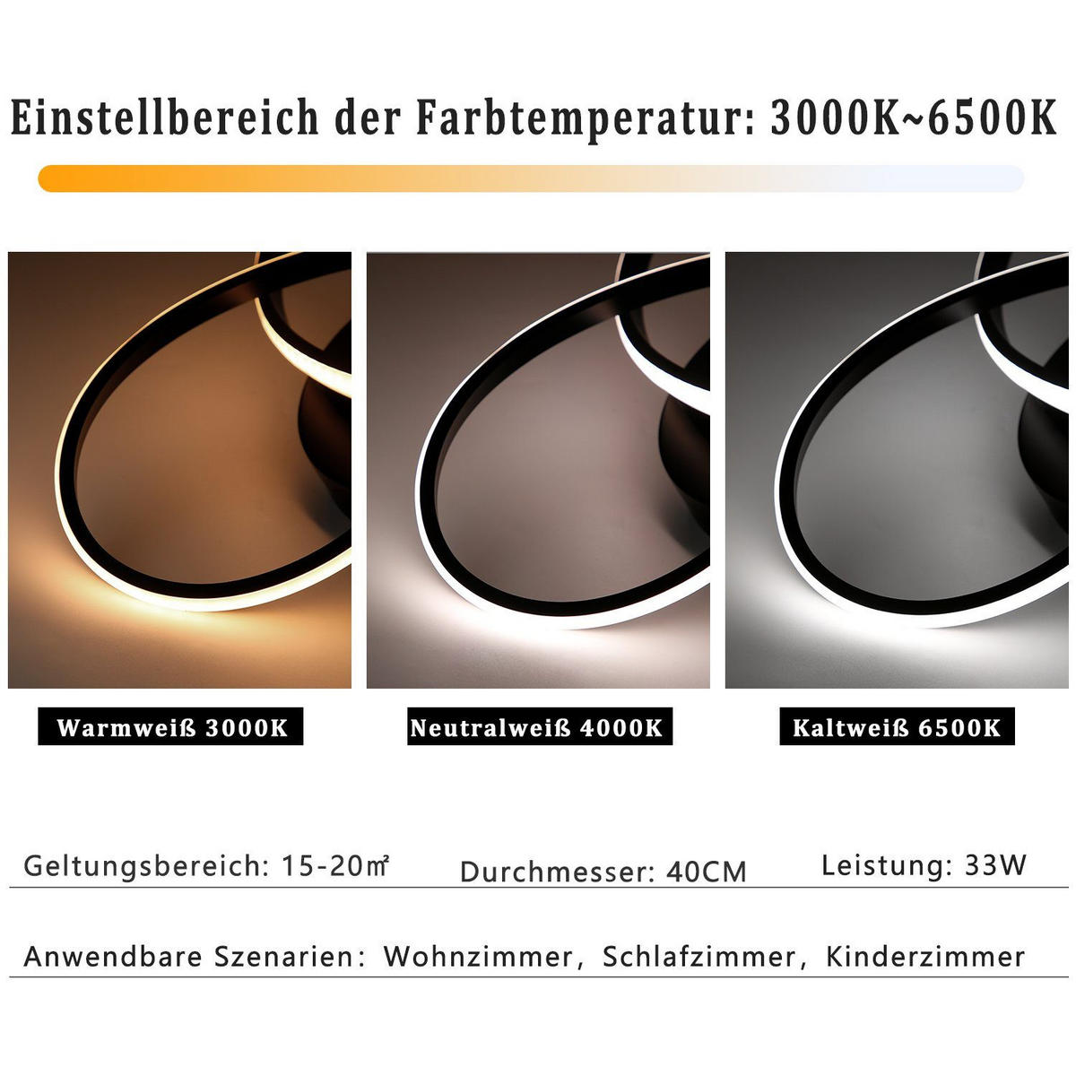 LED-DECKENLEUCHTE Weydenwacht 14/18/40 cm - Schwarz, Metall (40/14/18cm) - ZMH