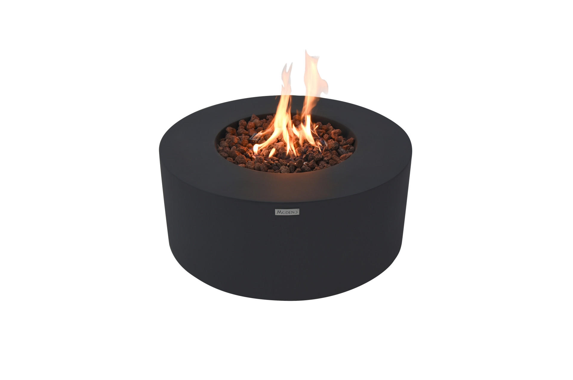 FEUERTISCH Venice Gasfeuerstelle aus GFRC-Beton 87/87/37 cm - Schwarz, Stein (87/37/87cm) - Elementi