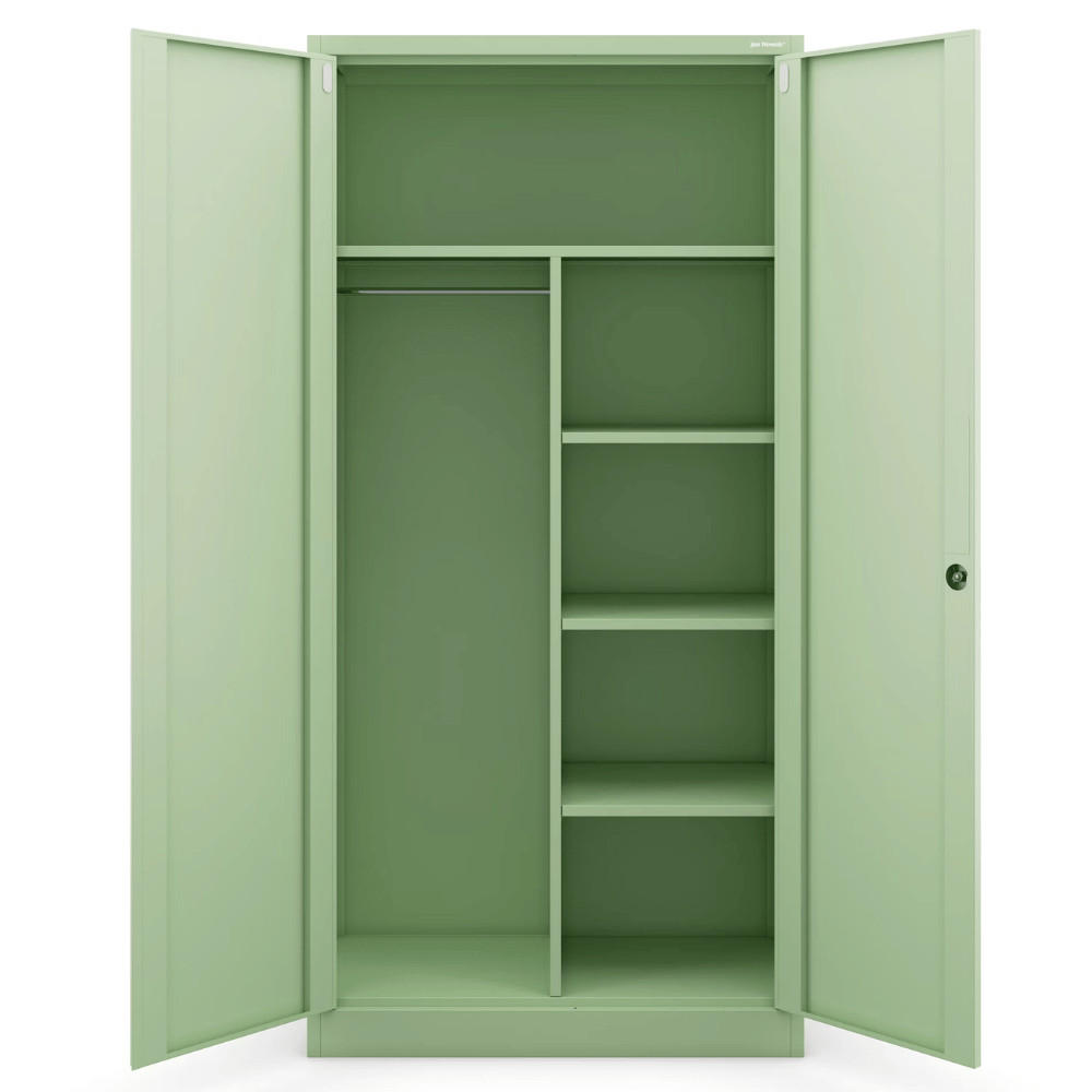 MEHRZWECKSCHRANK Metall abschließbar REKL 185x90x45cm Pastellgrün - Pastellgrün, Metall (90/185/45cm) - DELUKE