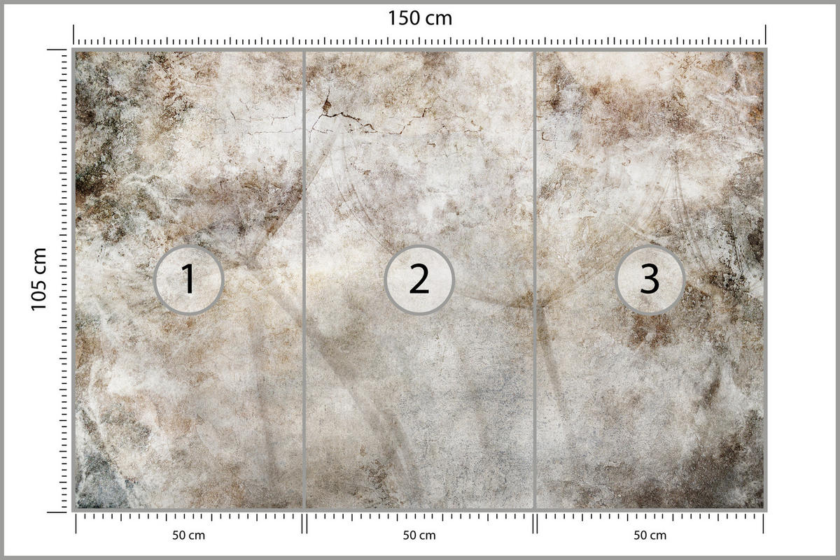 FOTOTAPETE für Schlafzimmer Abstraktion Löwenzahnsamen Beton Retro Beige 150x105 - Beige/Braun, Papier (150/105cm) - Muralo