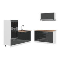 KUHINJA Fame-Line, Antracit z visokim sijajem/Bela, 340 cm, DP Hrast - bela/antracit, leseni material (340/153.6/60cm) - Vicco