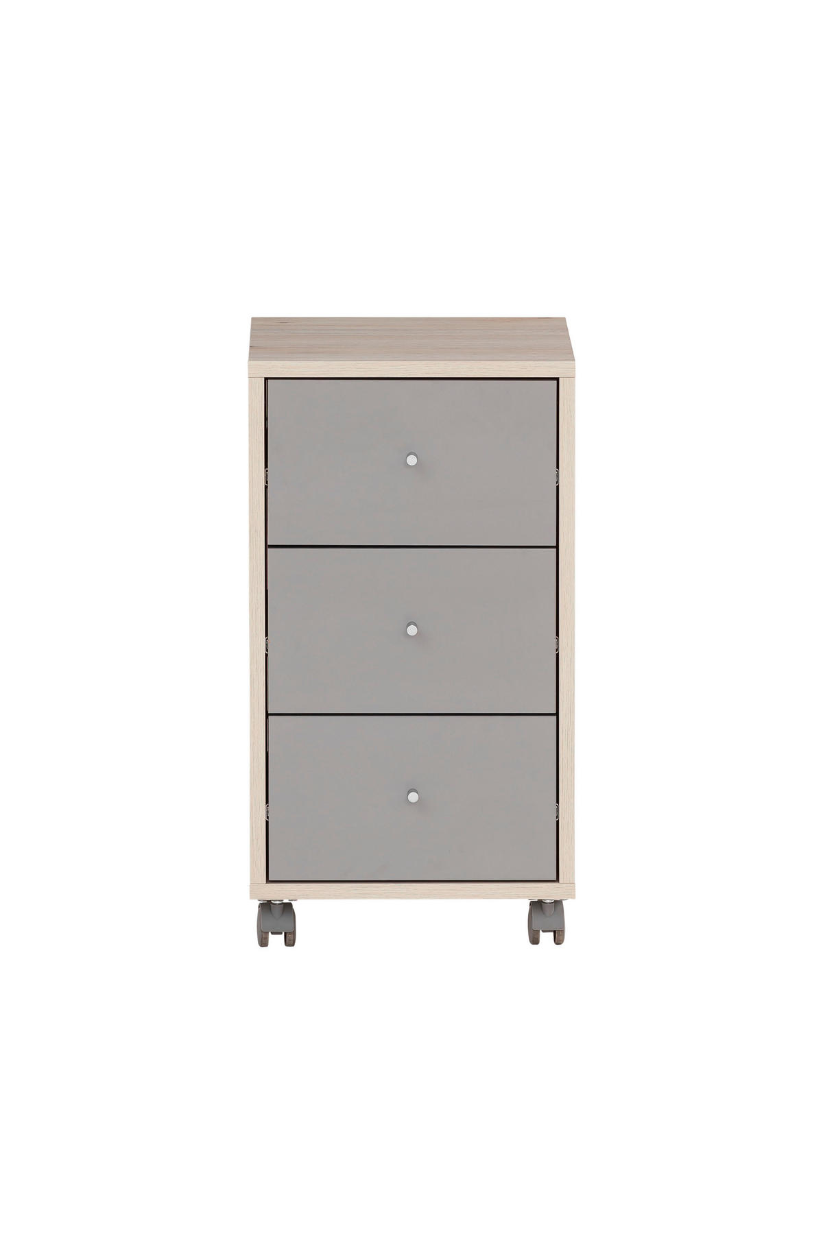 ROLLCONTAINER Pigeon 59,7x32,6x39 cm 3 Schubladen Weiß/Grau - Eichefarben, Holz (32.6/59.7/39cm) - PROREGAL