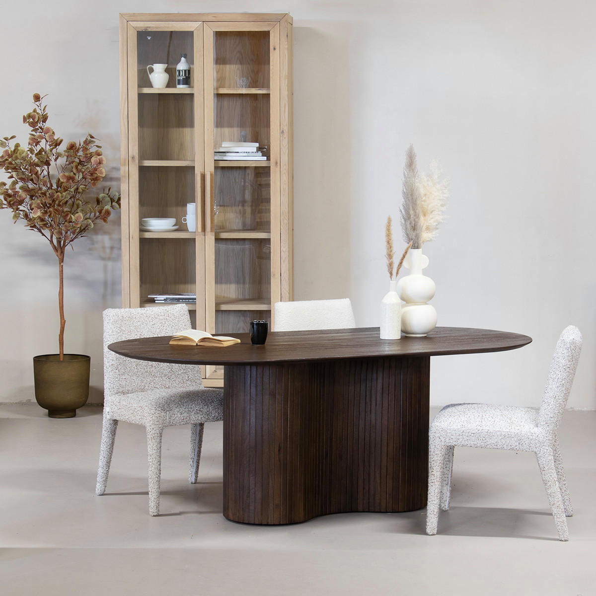 ESSTISCH oval aus Holz 300cm, dunkelbraun - Dunkelbraun, Holz (300/100/77cm) - Giga Meubel
