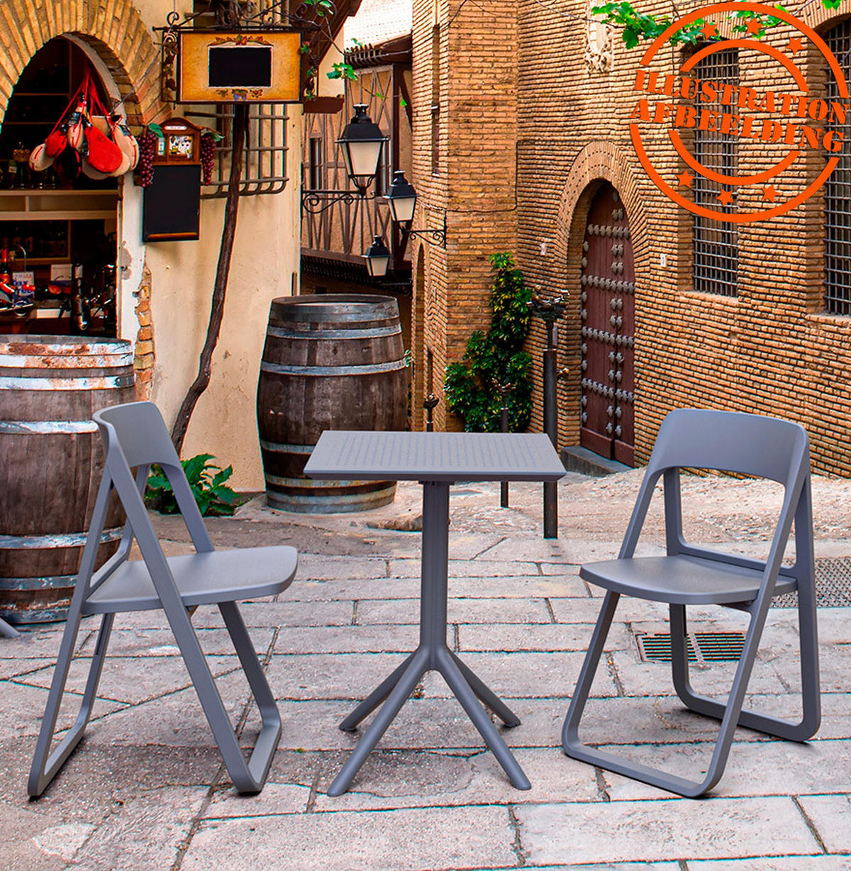 KLAPPSTUHL SLAG grau - Weiß, Kunststoff (48/45/48cm) - Légia Home