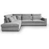 ECKSOFA Parma ohne Schlaffunktion hellgrau links - Hellgrau/Schwarz, Textil (314/224cm) - Beautysofa