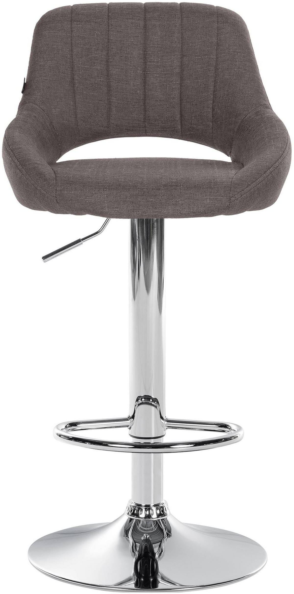 BARHOCKER 2er Set Segad Stoff Dunkelgrau Silber - Dunkelgrau, Textil (47/85/48cm) - DELUKE