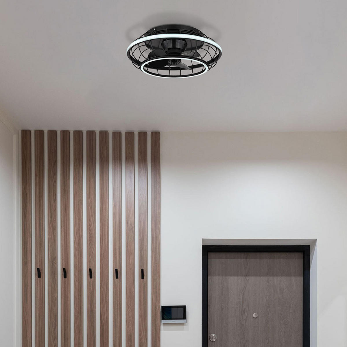 LED DECKENLEUCHTE Leonhard Schwarz Kunststoff - Schwarz, Metall (50/50/18cm) - Globo Lighting