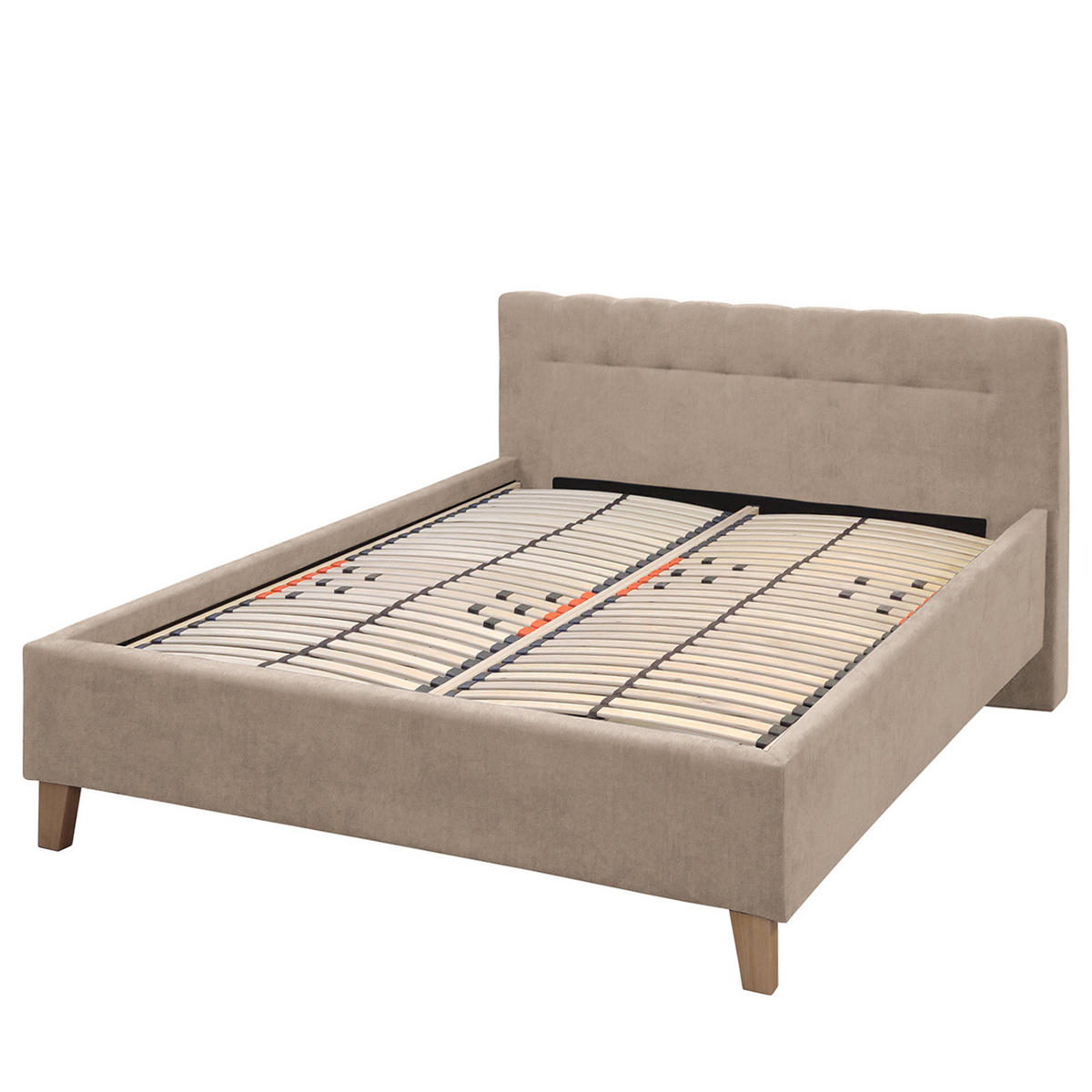 POLSTERBETT - Samt - Beige, Textil (160/200cm) - home24