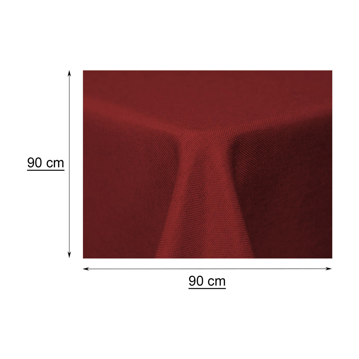 TISCHDECKE Leinenoptik 90/90 cm eckig bordeaux - Bordeaux, Kunststoff (90/90cm) - TiborTex