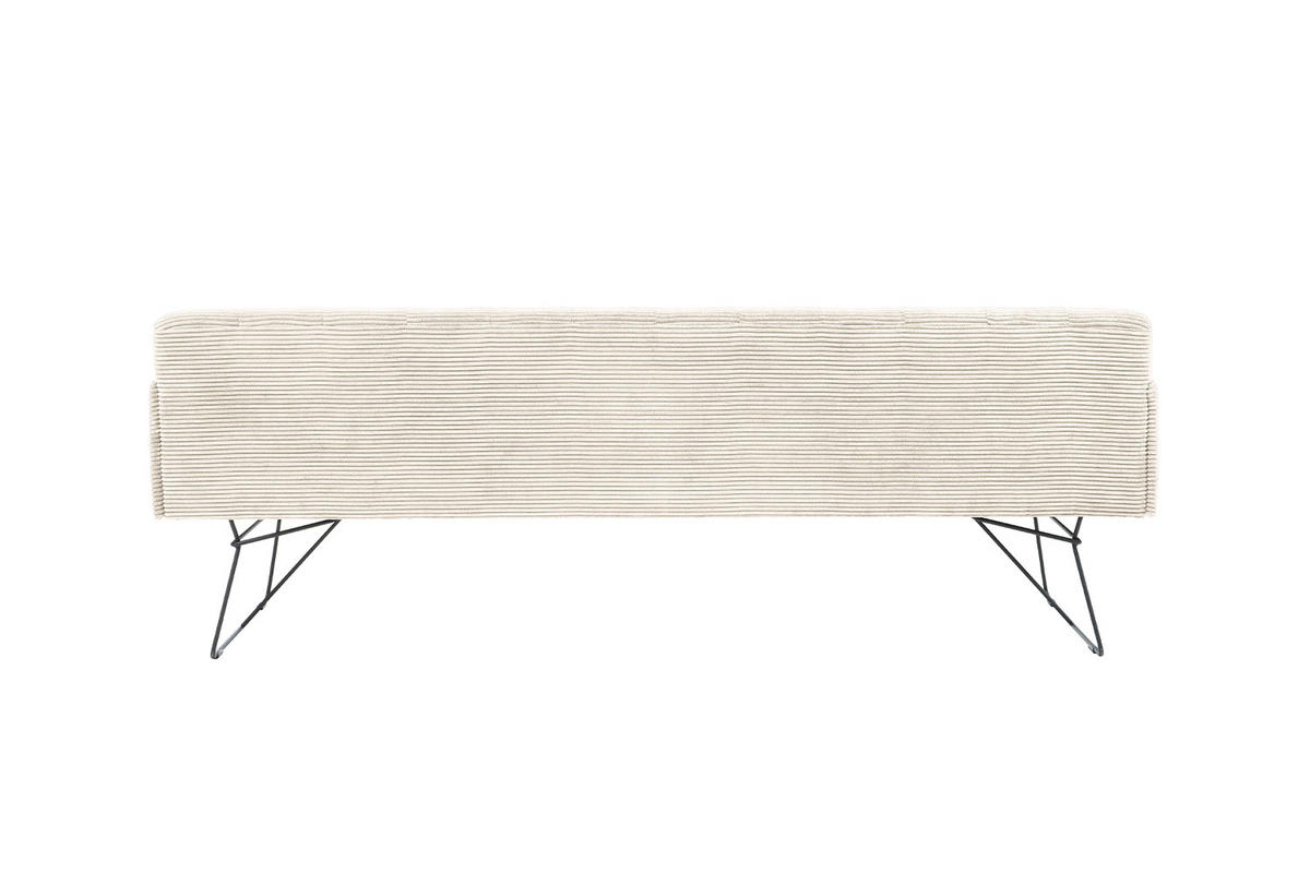 ESSZIMMERBANK CHARME Cremeweiß Cord - Creme, Textil (166/85/69cm) - KAWOLA