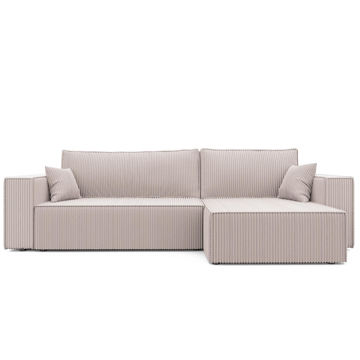 ECKSOFA mit Schlaffunktion und Bettkasten, Beige - Beige, Holzwerkstoff/Textil (145/276cm) - Idohome