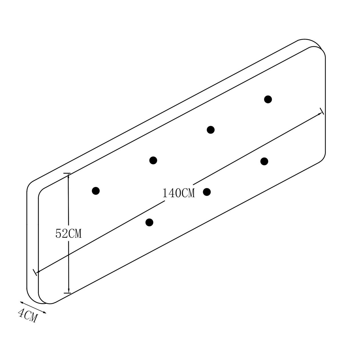 ČELO POSTELE Tokke - šedá, kompozitní dřevo/textil (140/4/52cm) - [en.casa]