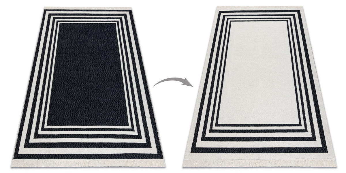 TEPPICH TWIN 140/190 cm - Schwarz, Textil (140/190cm) - rugsX