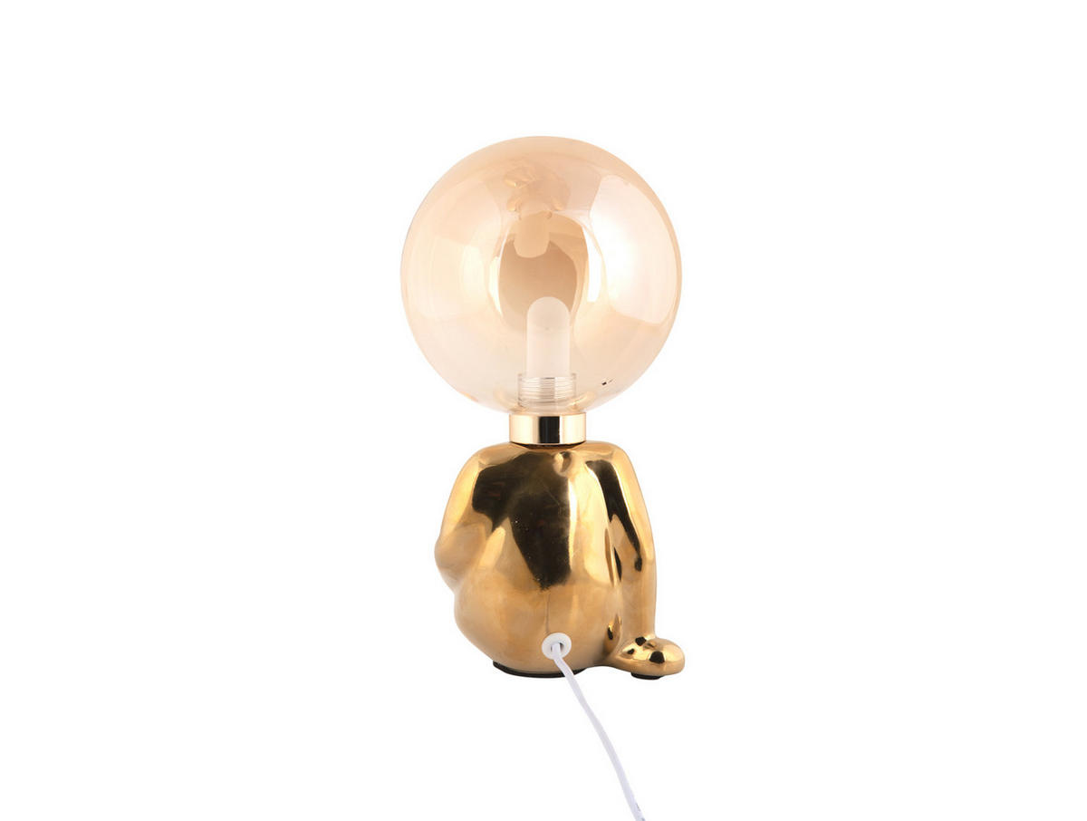 TISCHLAMPE Ross 16.5/12/22.5 cm - Goldfarben, Keramik (16.5/12/22.5cm) - Leitmotiv