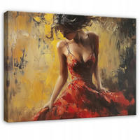 LEINWAND BILDER Frau Abstrakt Kunst Modern 100x70 - Multicolor, Holzwerkstoff (100/70cm) - Wallarena