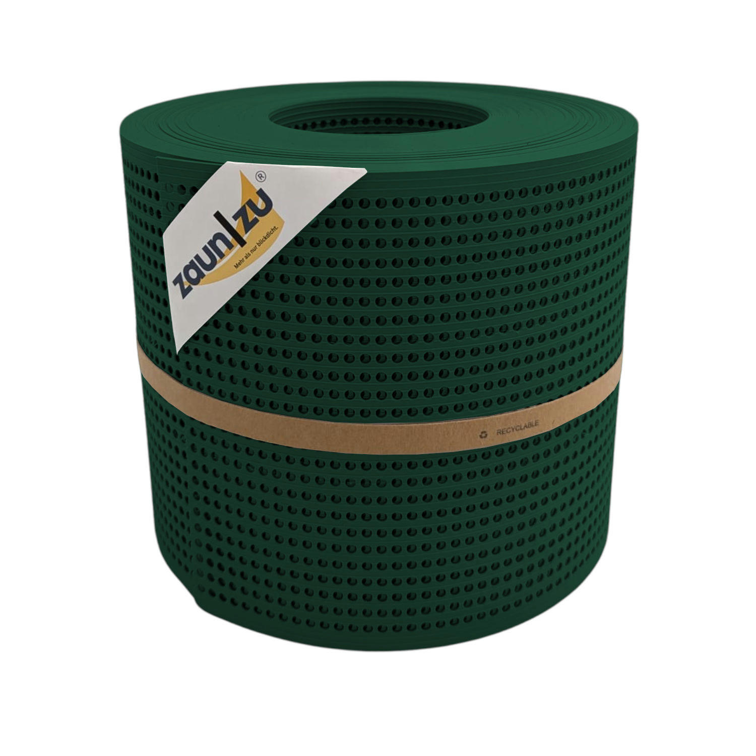 SICHTSCHUTZSTREIFEN Rille Gelocht 30 Prozent PP Streifen Grün 26m - Grün, Kunststoff (2600/19cm) - ZAUN|ZU
