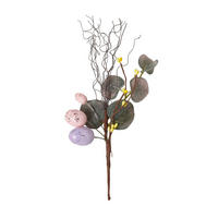OSTERDEKO Zweig mit Ostereiern 20 cm - Flieder, Kunststoff (11/20/20cm) - Homescapes