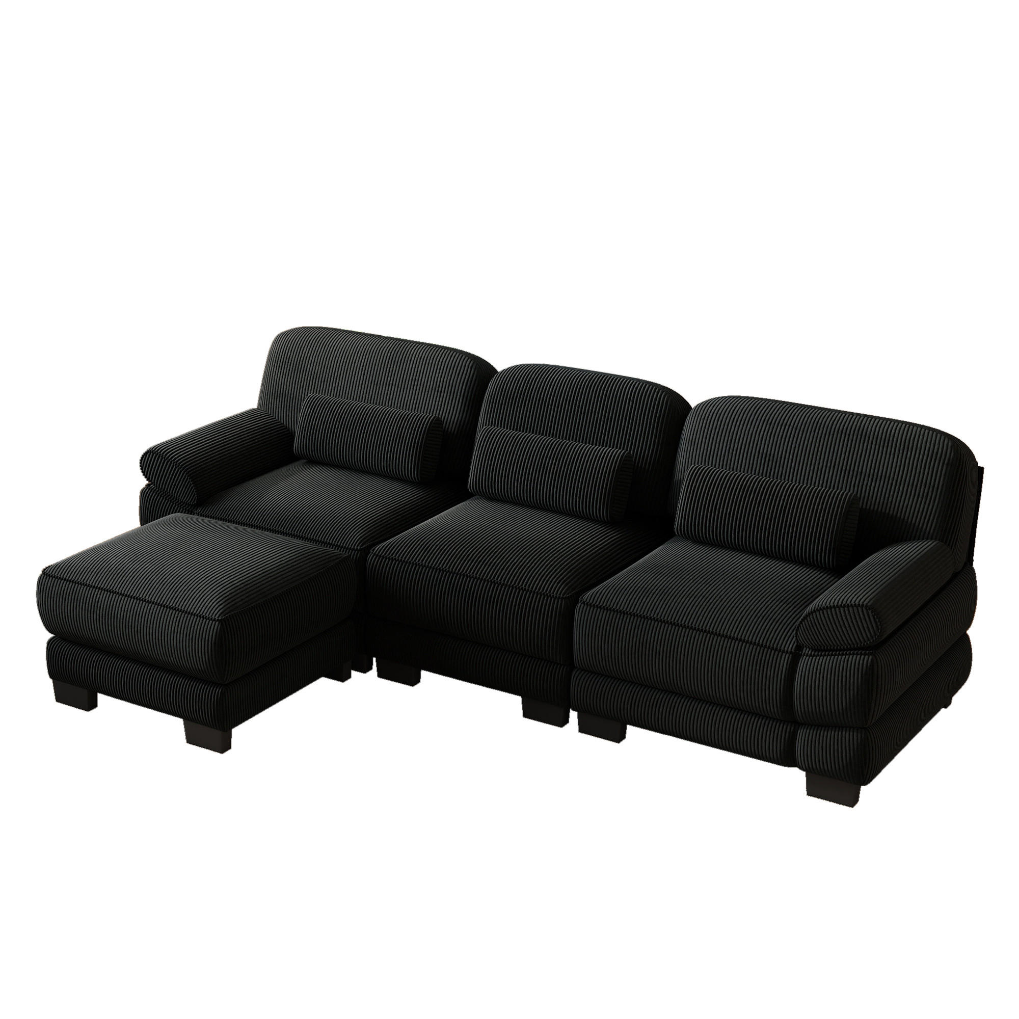 ComfortXL Ecksofa Schwarz 265x161 cm