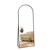 GANZKÖRPIERSPIEGEL 177x77 cm Bogenform Freistehend Schwarz Aluminium - Schwarz, Glas (2/177/77cm) - SHOPENTRA