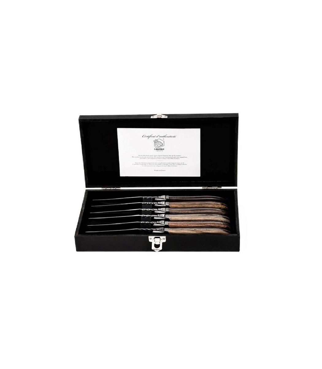 STEAKMESSER Luxury Line 6 Stücke - Braun, Holz (23cm) - Laguiole Style de Vie