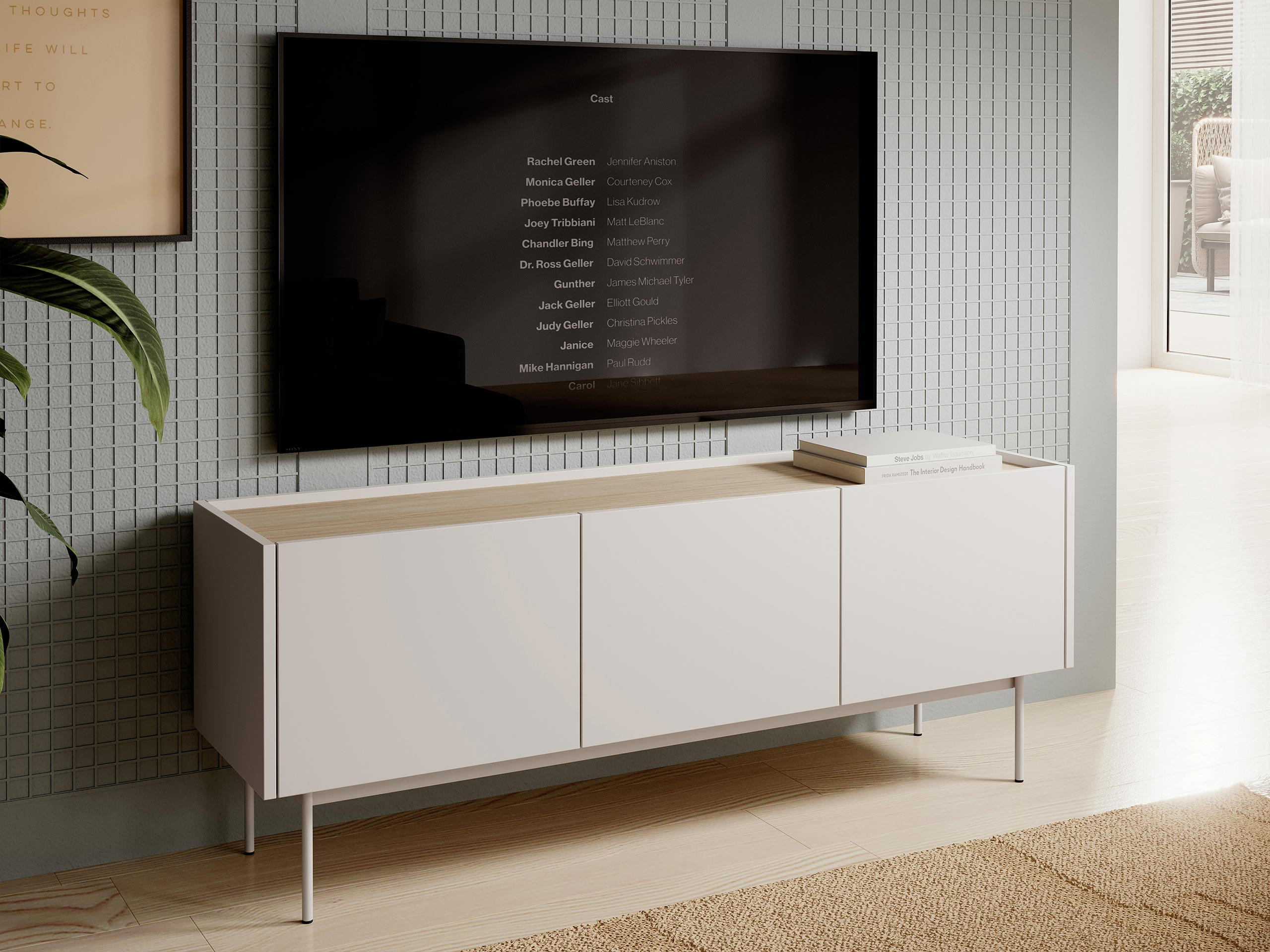 TV-ELEMENT Color RTV144 - Creme, Holzwerkstoff/Metall (144/55/37cm) - MIRJAN24