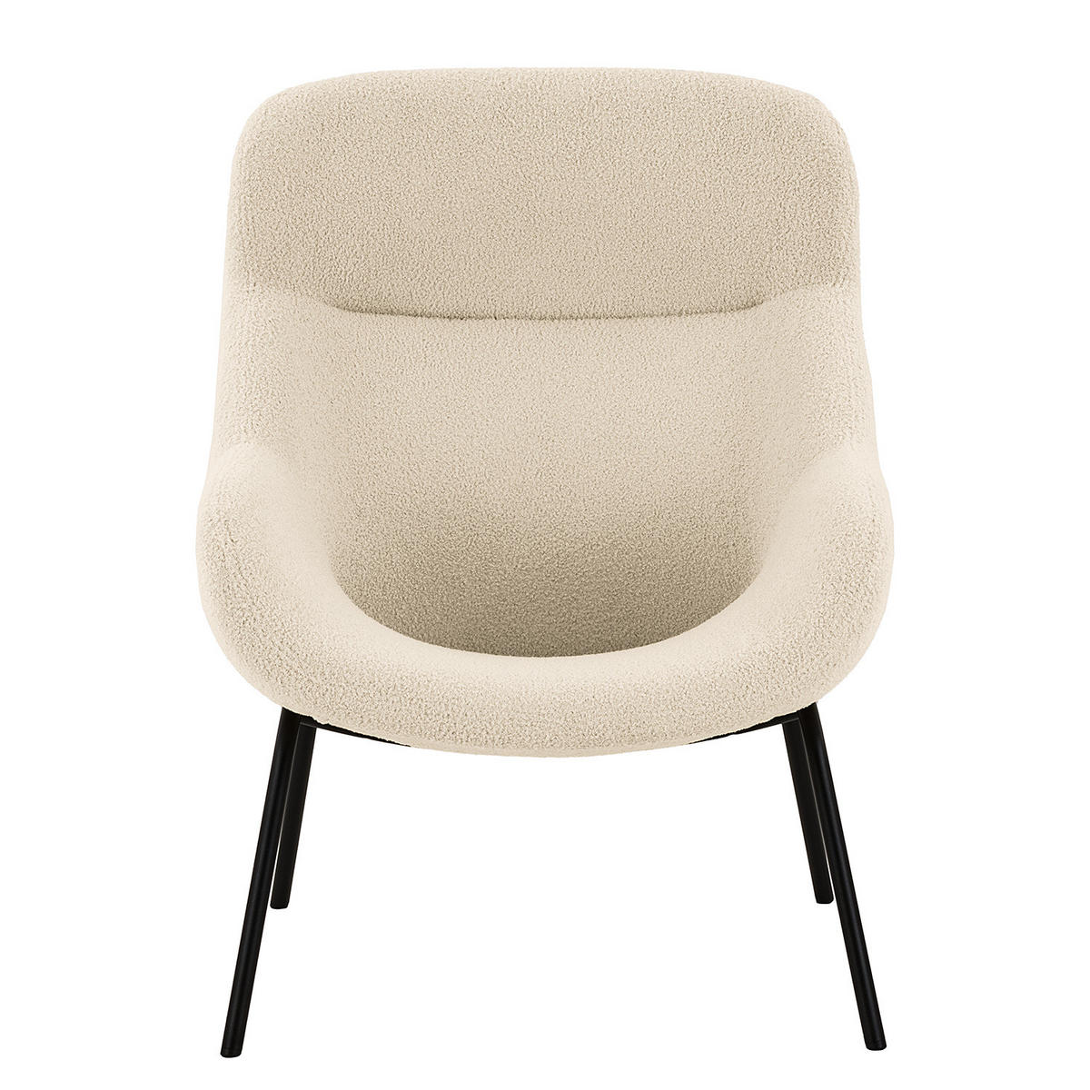 SESSEL - Creme/Schwarz, Textil/Metall (73/102/92cm) - home24