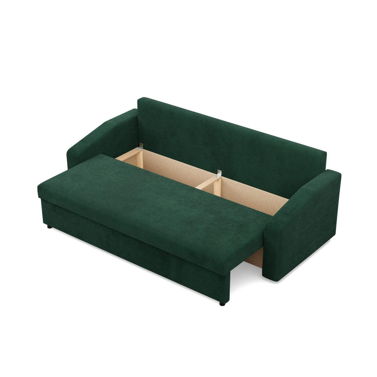 SOFA 3-SITZER MIT SCHLAFFUNKTION NEO, Cord - Dunkelgrün - Grün, Textil (220/92/92cm) - Mebligo