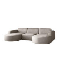 ECKSOFA Modena U-Form Elegant und Moderne Stoff Salvador Hellbeige - Creme, Holz/Textil (299/165cm) - Kaiser Möbel
