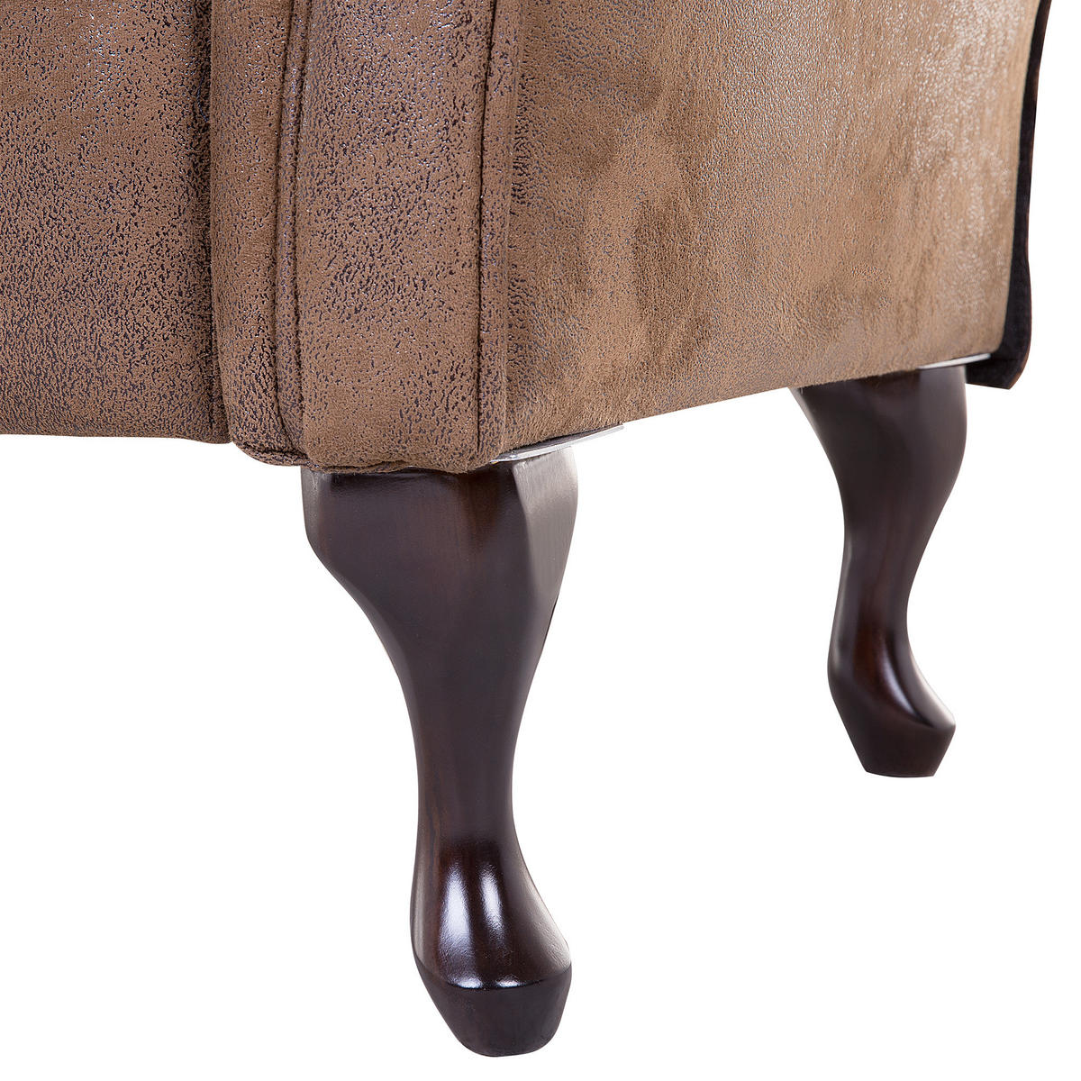 CHAISELONGUE Kunstleder hellbraun rechtsseitig Lattes - Braun, Kunststoff/Textil (188/87/59cm) - Beliani