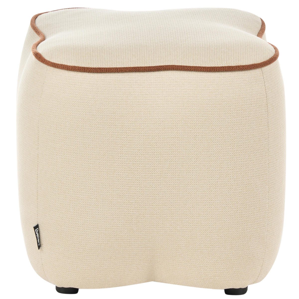 POUF Stoff Hellbeige Juno - Beige/Braun, Textil (35/38/35cm) - Beliani
