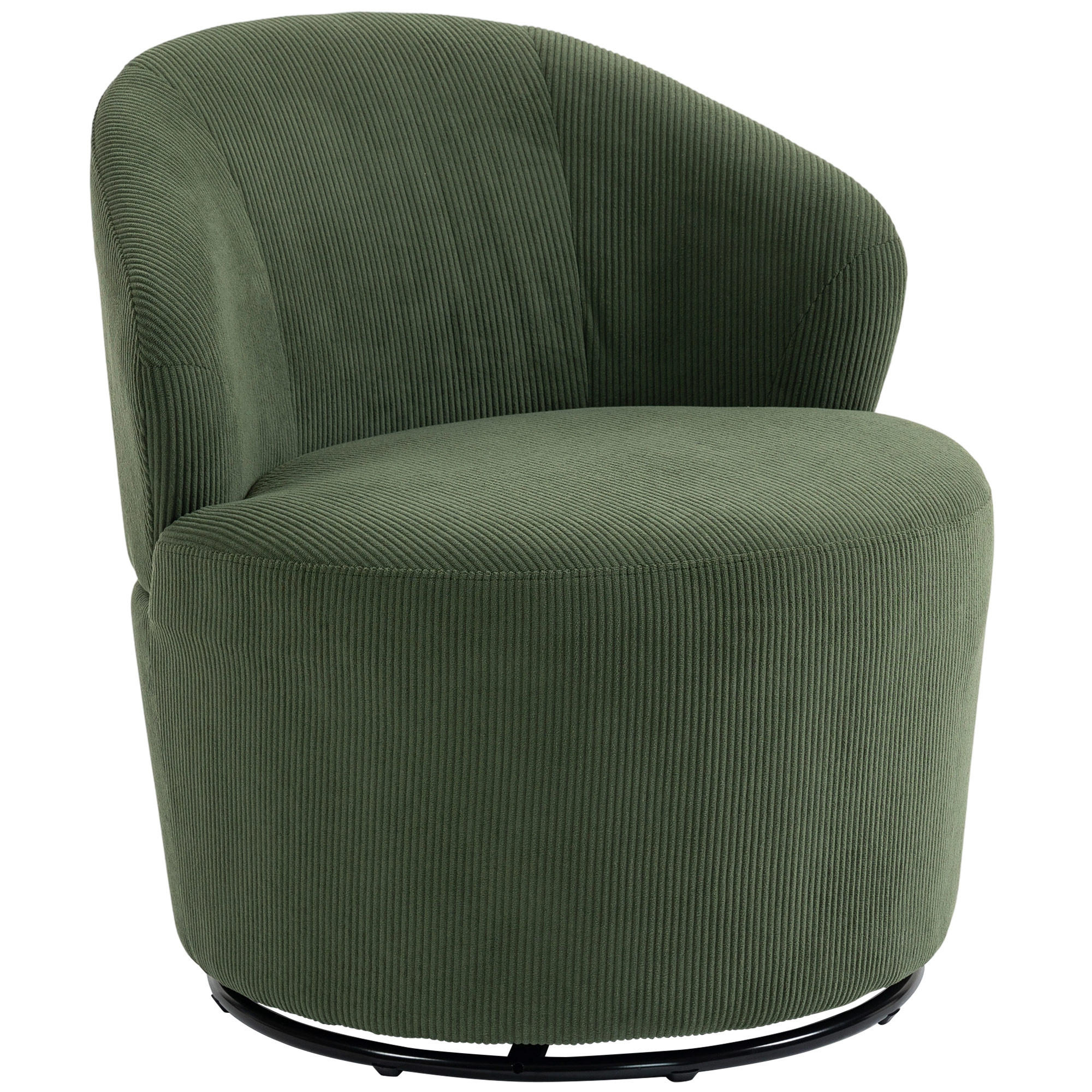 AKZENTSTUHL DE-06599 360-Grad-Drehung, moderner Drehsessel mit Rundfuß Grün - Grün, Textil/Metall (73.5/77/74.5cm) - ComfortXL