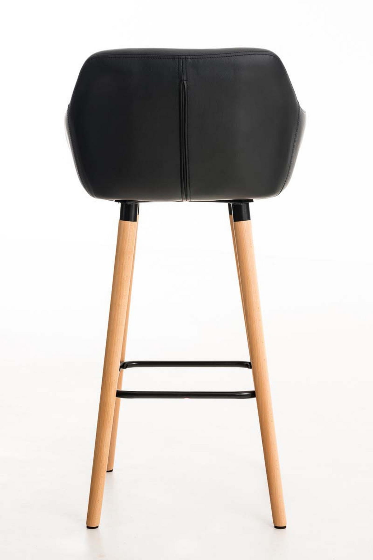 BARHOCKER Grande, Gestell Holz, Kunstleder Schwarz - Schwarz/Braun, Holz/Kunststoff (55/99/46cm) - TPFLiving