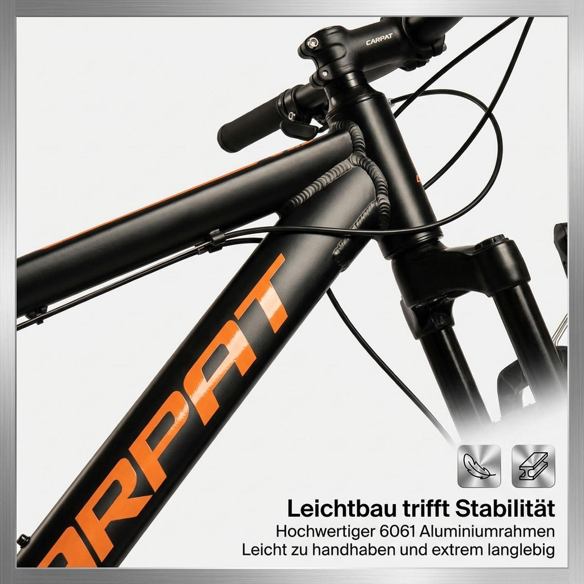 MOUNTAINBIKE 26 Zoll Schwarz – 4.0 Zoll Fettreifen – 2x8 Gangschaltung – Aluminiumlegierung - Schwarz/Orange, Metall (24cm) - Oxeza