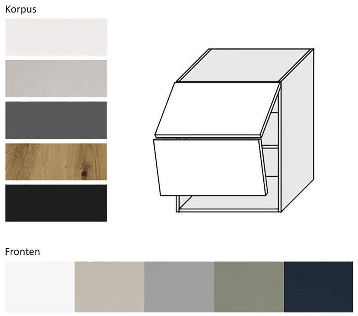 KLAPPHÄNGESCHRANK Salo W8B/60-AV Weiß / Reed Green Matt 60 / 32,5 / 72cm - Weiß/Grün, Holz/Holzwerkstoff (60/72/32.5cm) - Feldmann-Wohnen