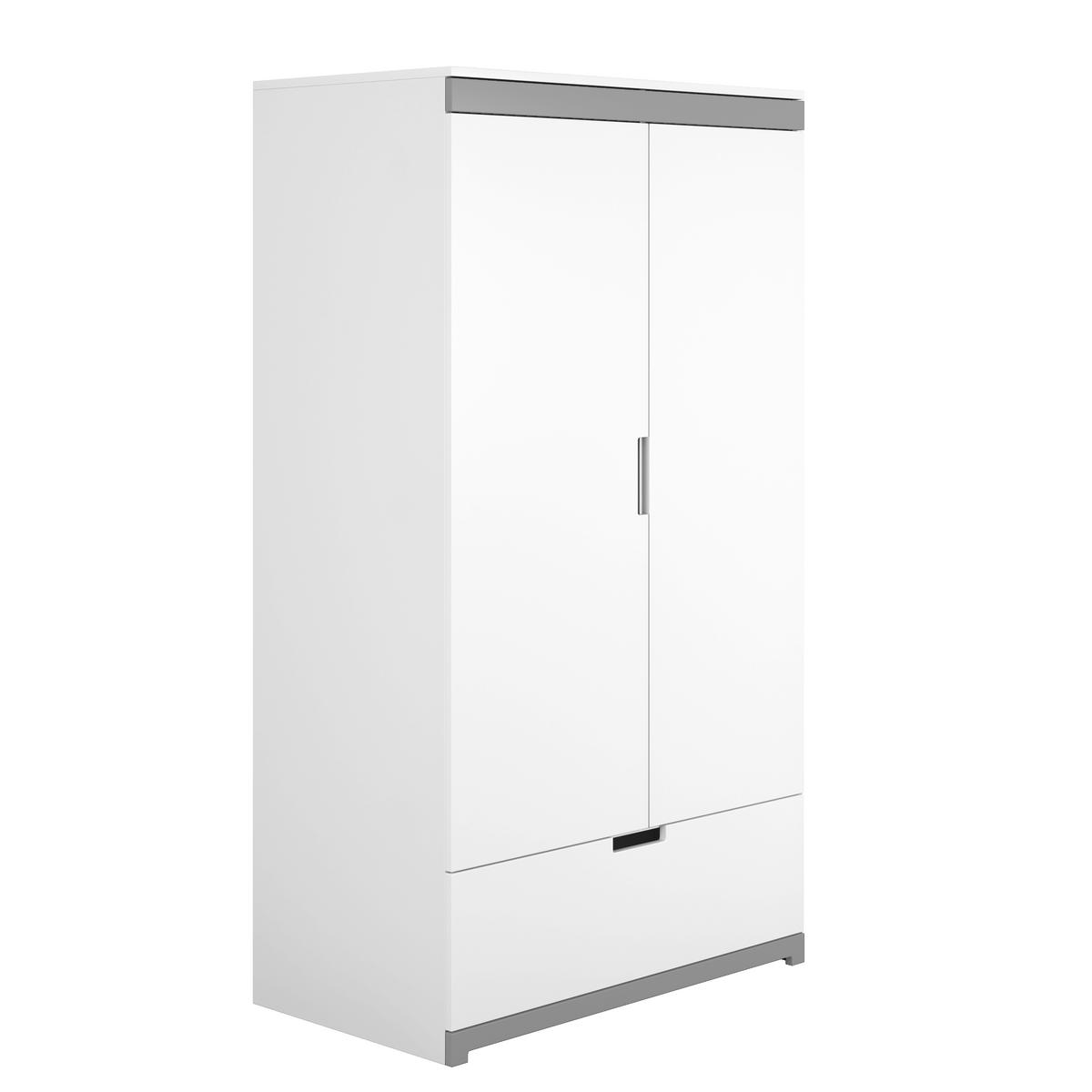 KINDERKLEIDERSCHRANK Kubi - Weiß, Holzwerkstoff (57/182/100cm) - RAUMHIRSCH FURNITURE