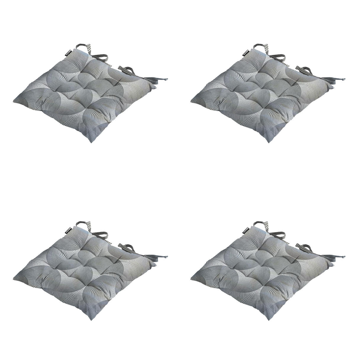 SITZKISSEN Napels - Grau - 46/46/8 cm - 4er-Set - Grau, Textil (46/8/46cm) - Madison