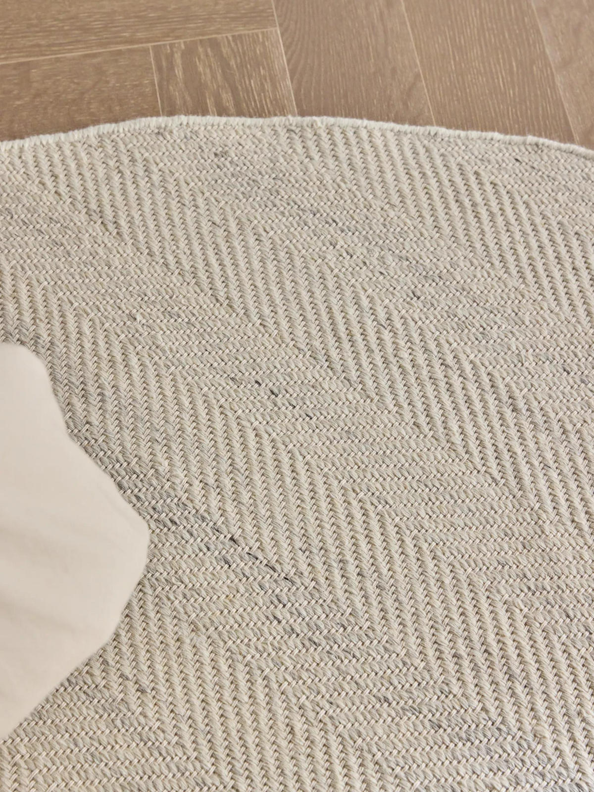 WOLLTEPPICH Lars Cream ø 200 cm rund - Creme, Naturmaterialien/Kunststoff (200/200cm) - benuta