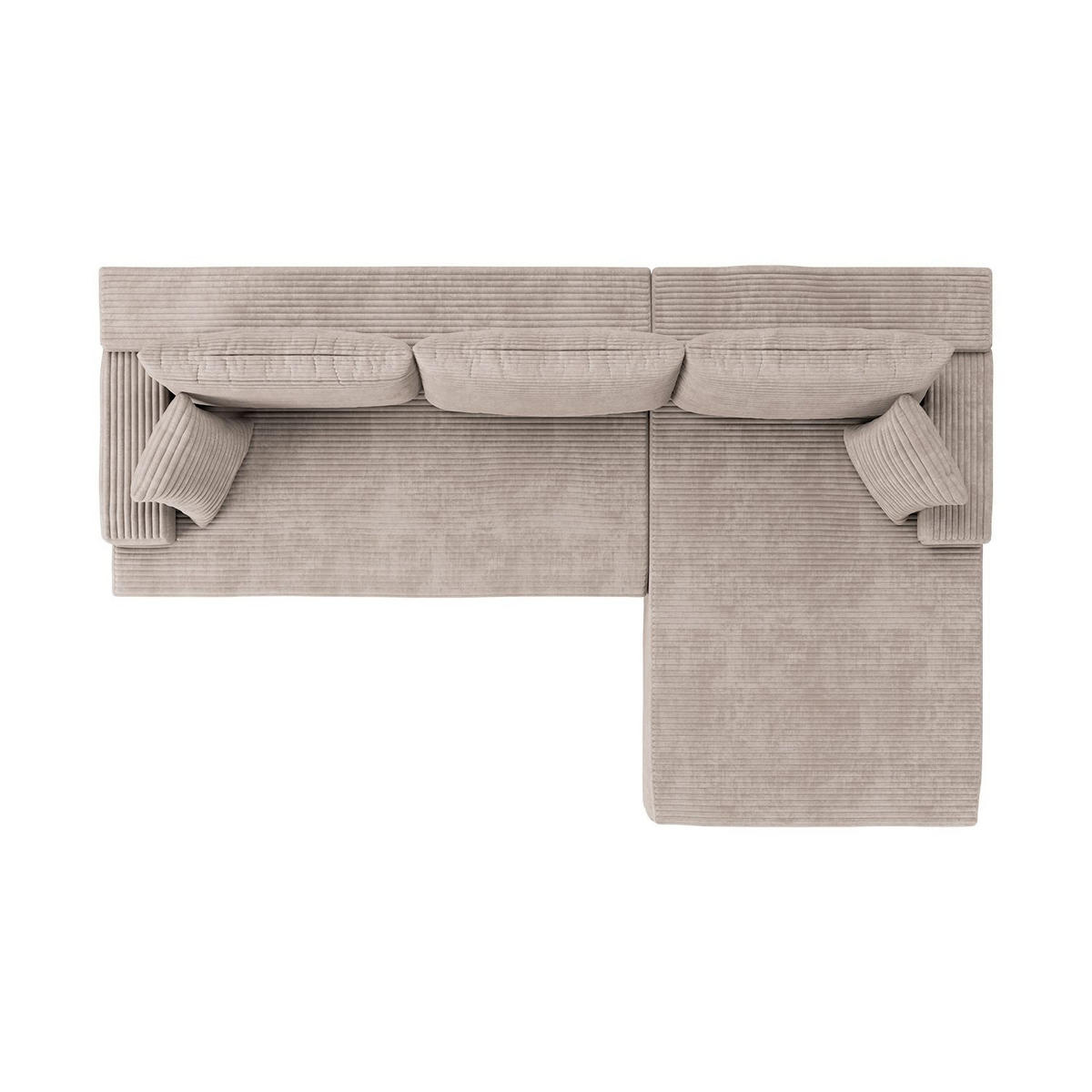 SOFA Coredo taupe Cord - Taupe, Textil (250/155cm) - Juskys