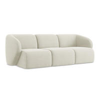 3-SITZER SOFA Bouclé Stoff Beige - Sandfarben/Schwarz, Holzwerkstoff/Kunststoff (244/75/94cm) - Makamii