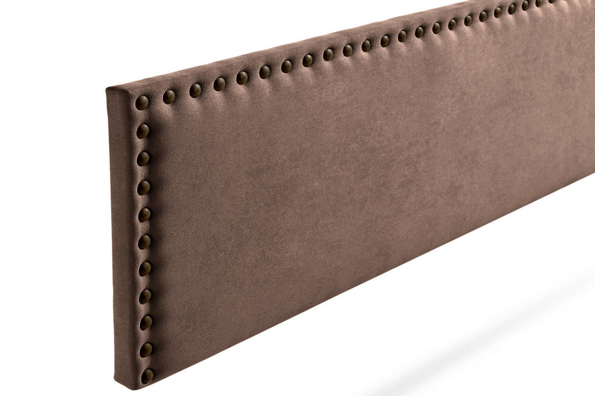 KOPFTEIL gepolstert MODENA Aqualine 130x55x8 cm - Schokolade - Moonia - Dunkelbraun, Holz (130/8/55cm)