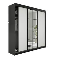 SCHIEBETÜRENSCHRANK LAMARO - 200x205x59cm - Graphit & Weiß - Graphitfarben/Weiß, Holzwerkstoff (200/205/59cm) - Kier Furniture