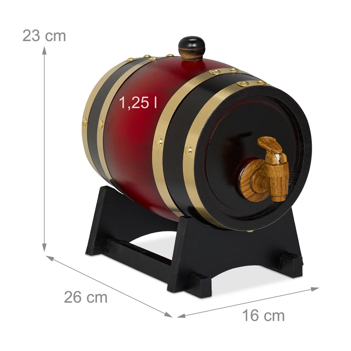 WHISKYFASS - Multicolor, Holz/Kunststoff (1.25L) - Relaxdays