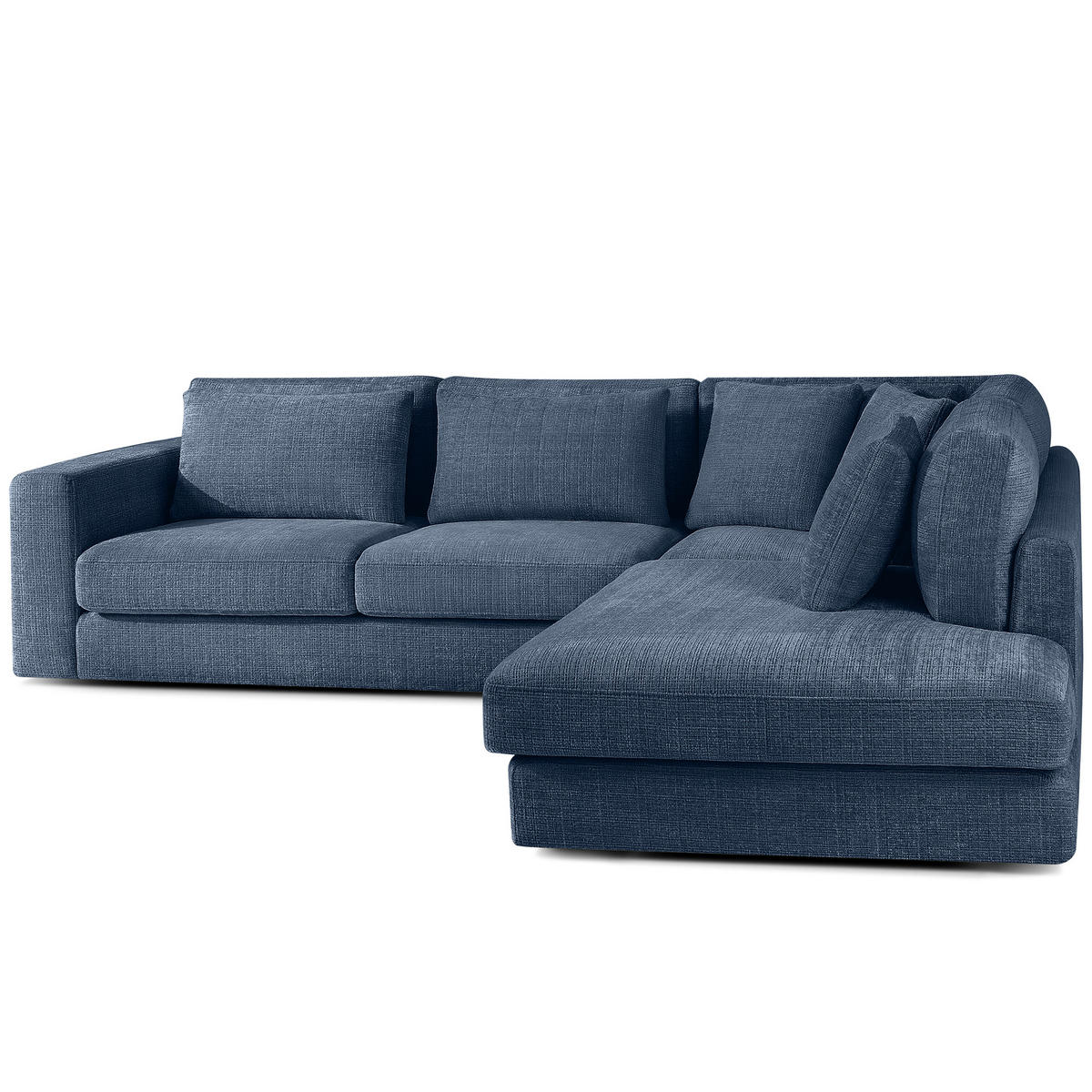 ECKSOFA rechts VERUS - Dunkelblau, Holz/Holzwerkstoff (297/248cm) - KONSIMO®