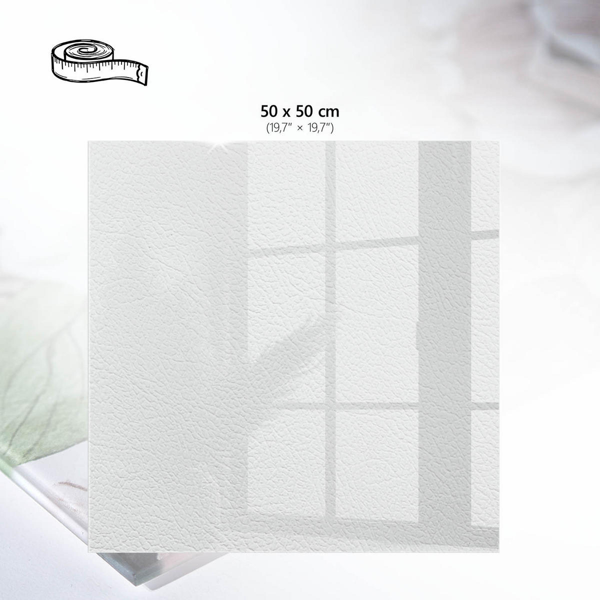 TISCHPLATTE 50x50 cm – Leichte Textur - Grau, Glas (50/50/0.4cm) - Wallfluent
