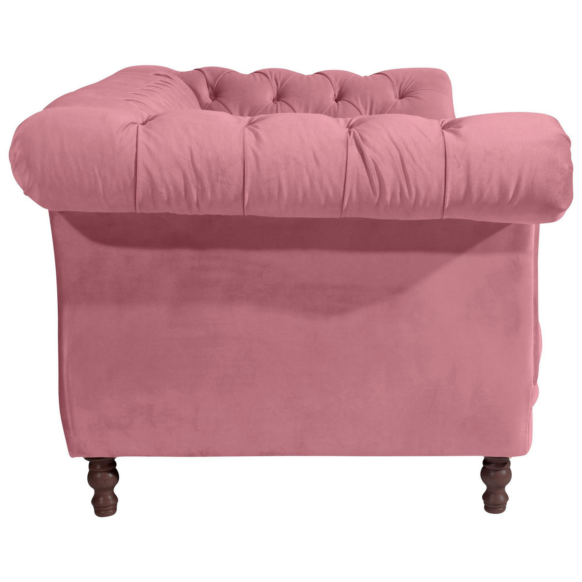 CHESTERFIELD Sofa 2-Sitzer Kaylin Samtvelours rosé - Rosa, Kunststoff (200/80/100cm) - 58aufmkessel