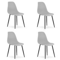 ESSZIMMERSTUHL 4-er Set KALEO grauer Sitz, schwarze Beine - Schwarz/Grau, Kunststoff (46/84/51cm) - Valora