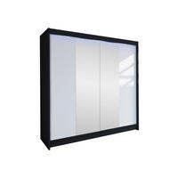 SCHWEBETÜRENSCHRANK Talin II, mit RGB LED Beleuchtung - Klar/Silberfarben, Holzwerkstoff/Metall (180/215/58cm) - MIRJAN24