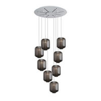 GALERIELEUCHTE Velo 8-flammig Rauch Ø 25cm - Anthrazit/Weiß, Glas (25/25/27cm) - s.luce
